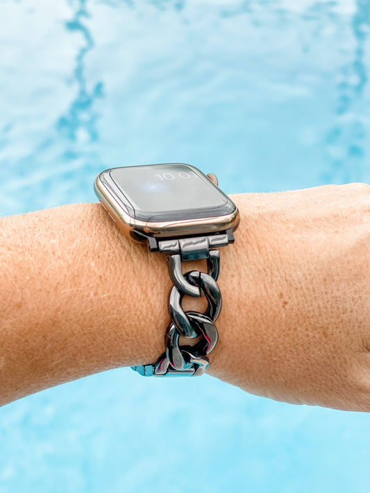 "Stunning Stella" Black Stainless Watch Band