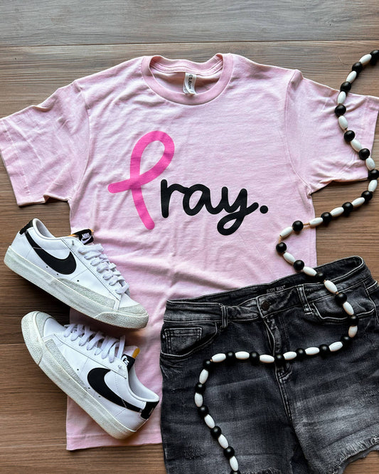 Pray Breast Cancer Awareness Graphic Tee