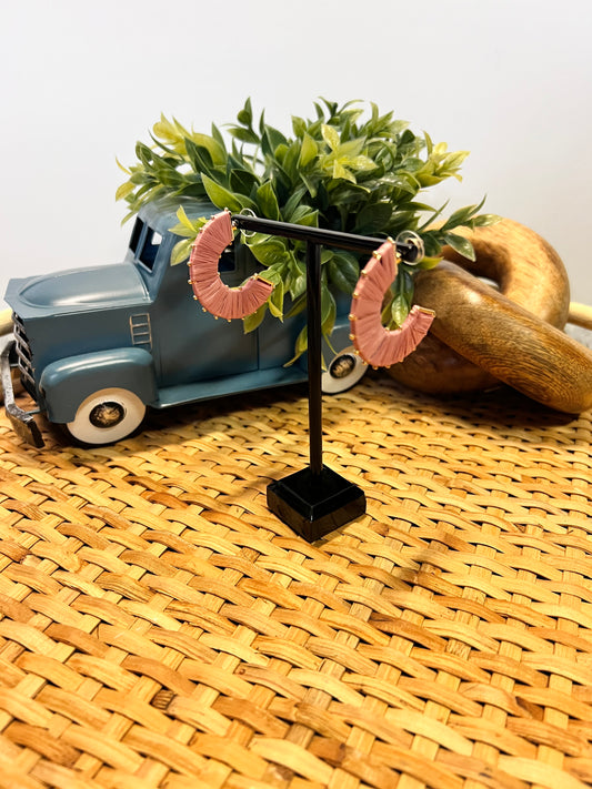 Blush threaded hoop