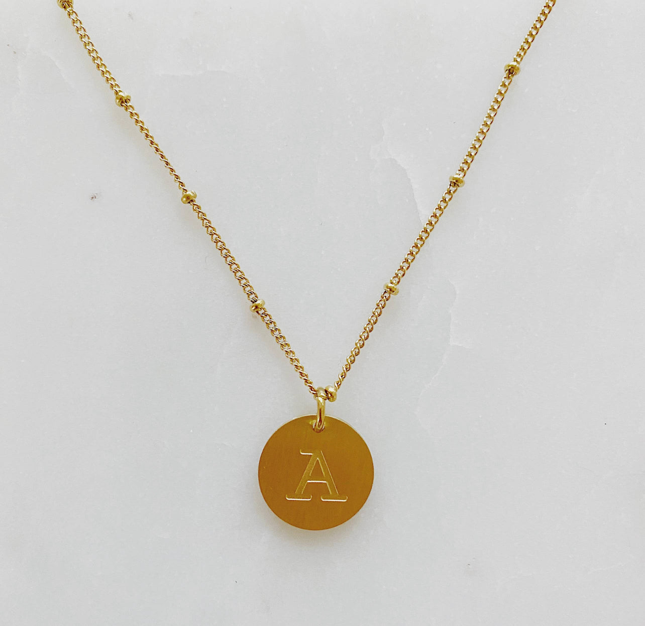 Initial charm necklace