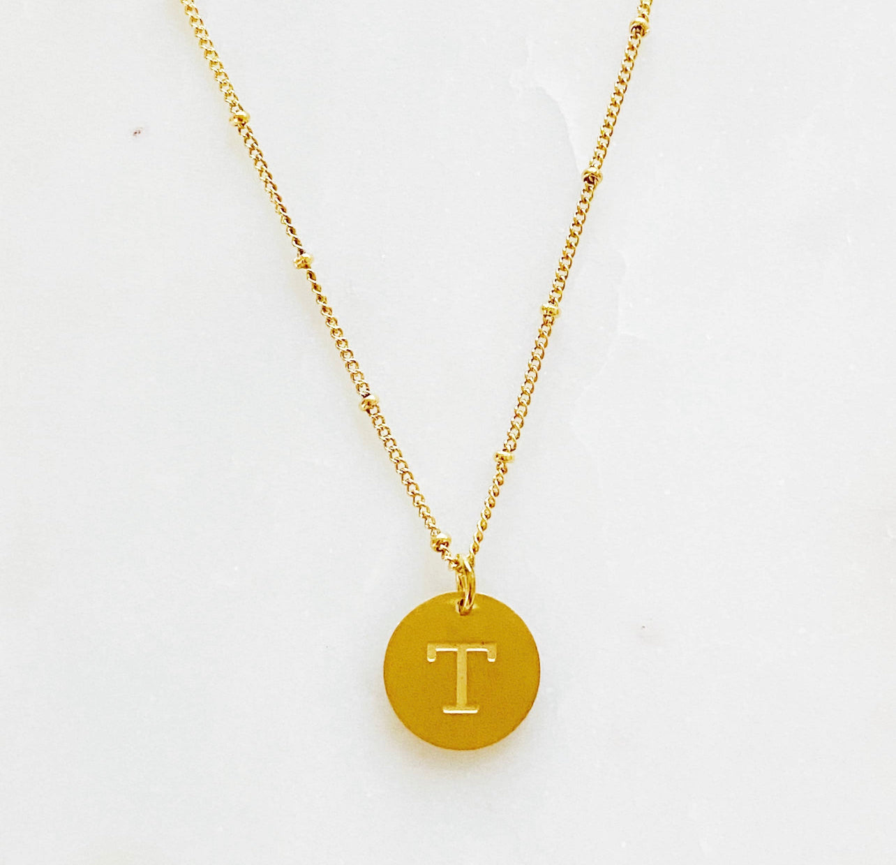 Initial charm necklace