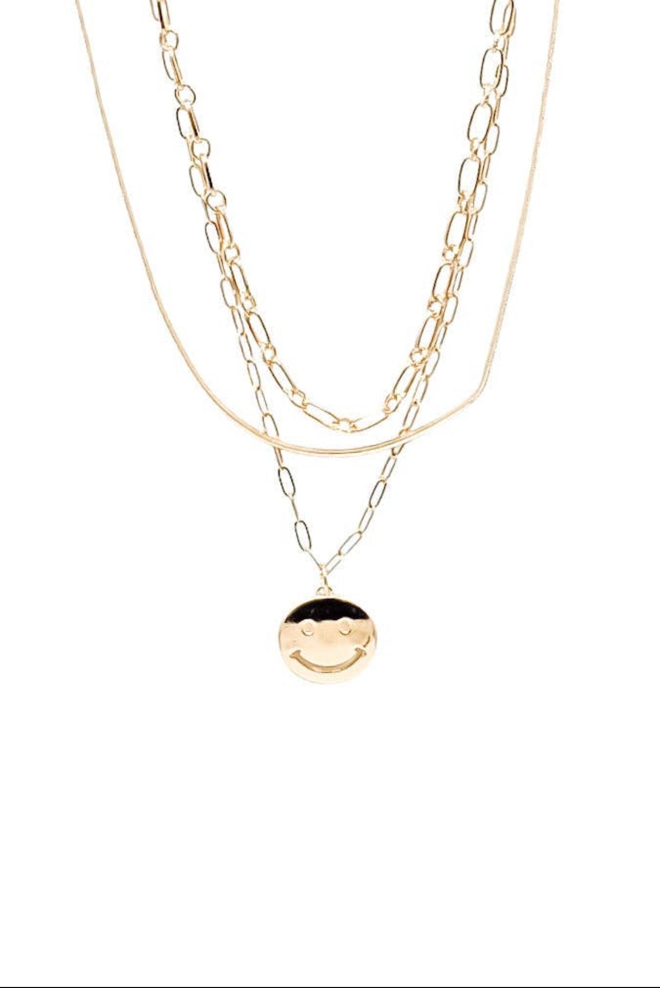 Smiley layered necklace