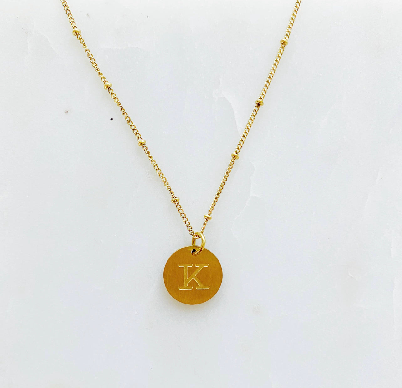 Initial charm necklace
