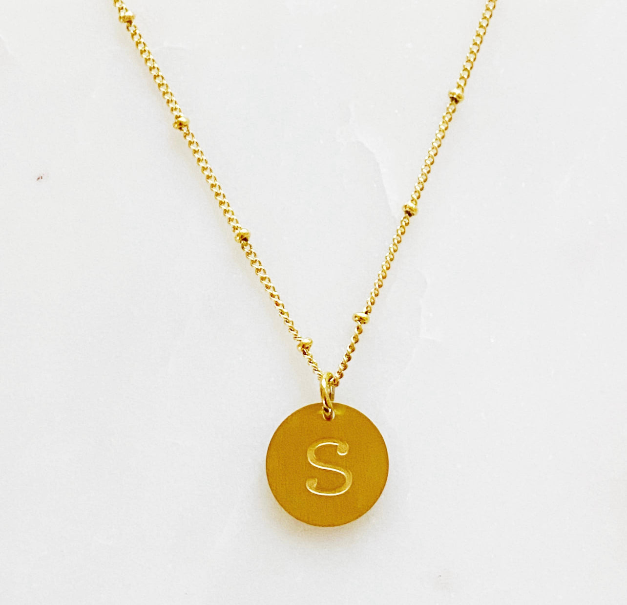 Initial charm necklace