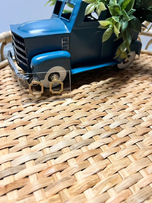 Brushed metal gold frame stud