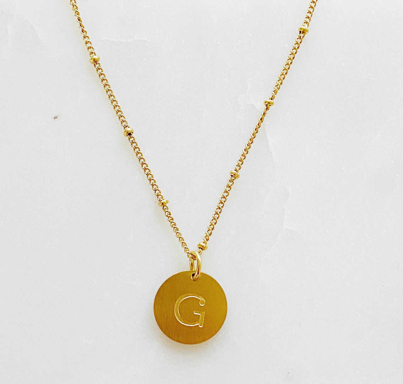Initial charm necklace