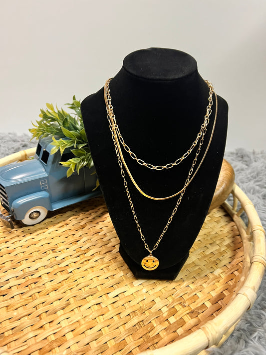 Smiley layered necklace