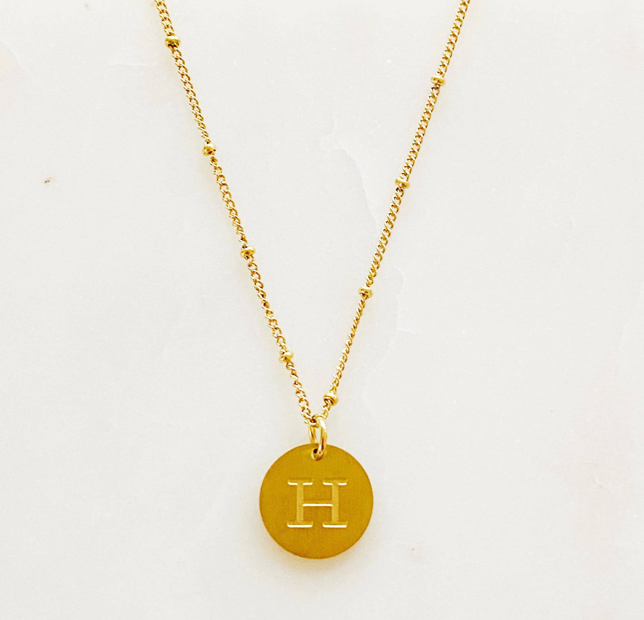 Initial charm necklace