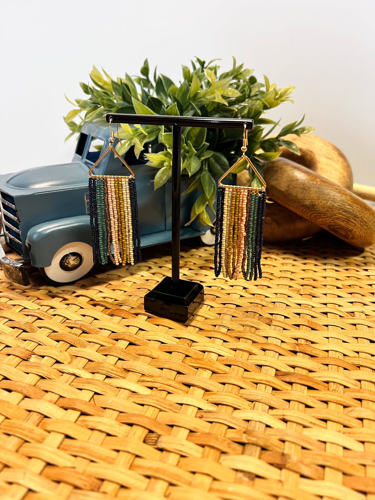 Beaded fringe earring