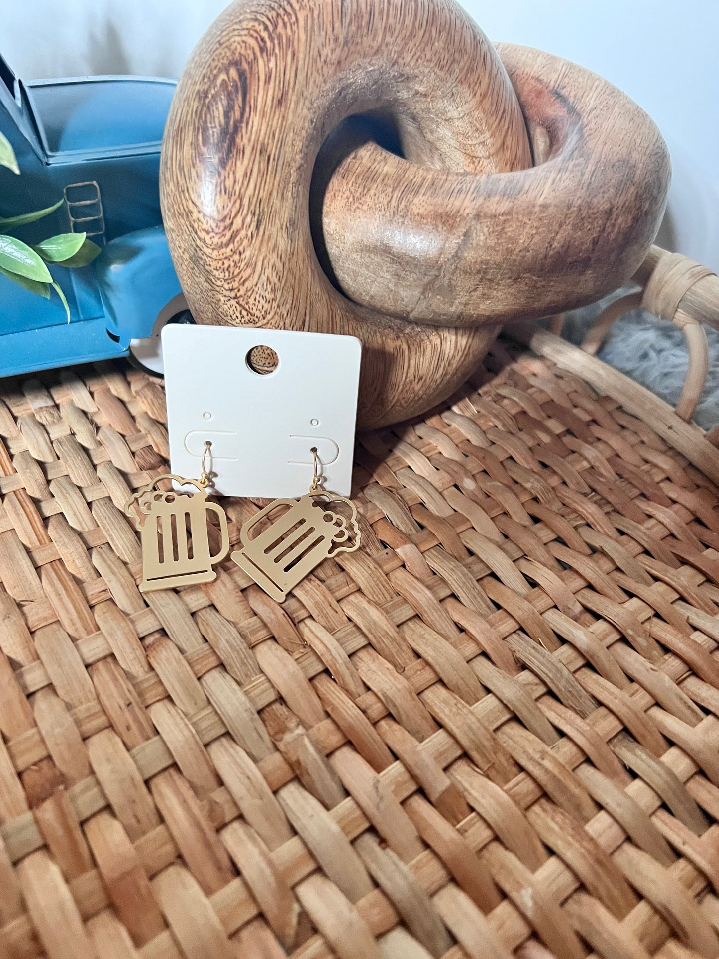 Beer glass earrings