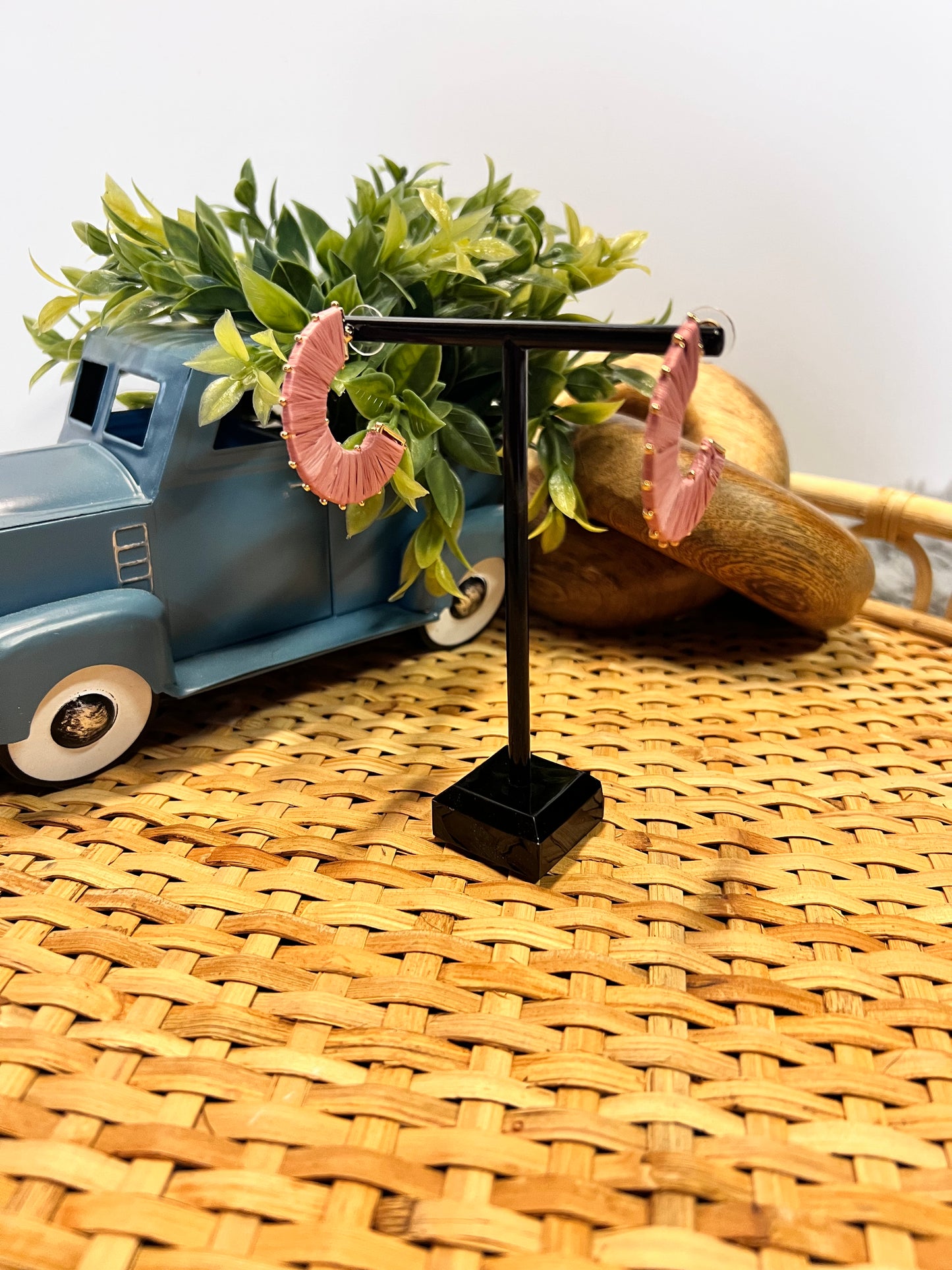 Blush threaded hoop