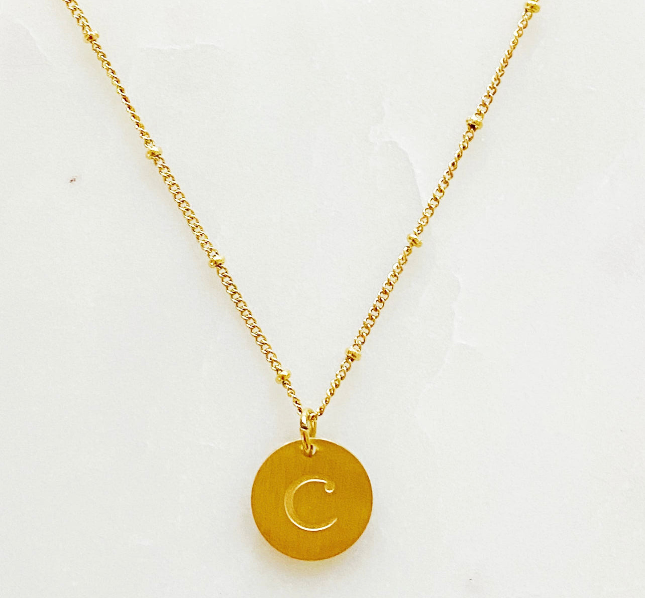 Initial charm necklace